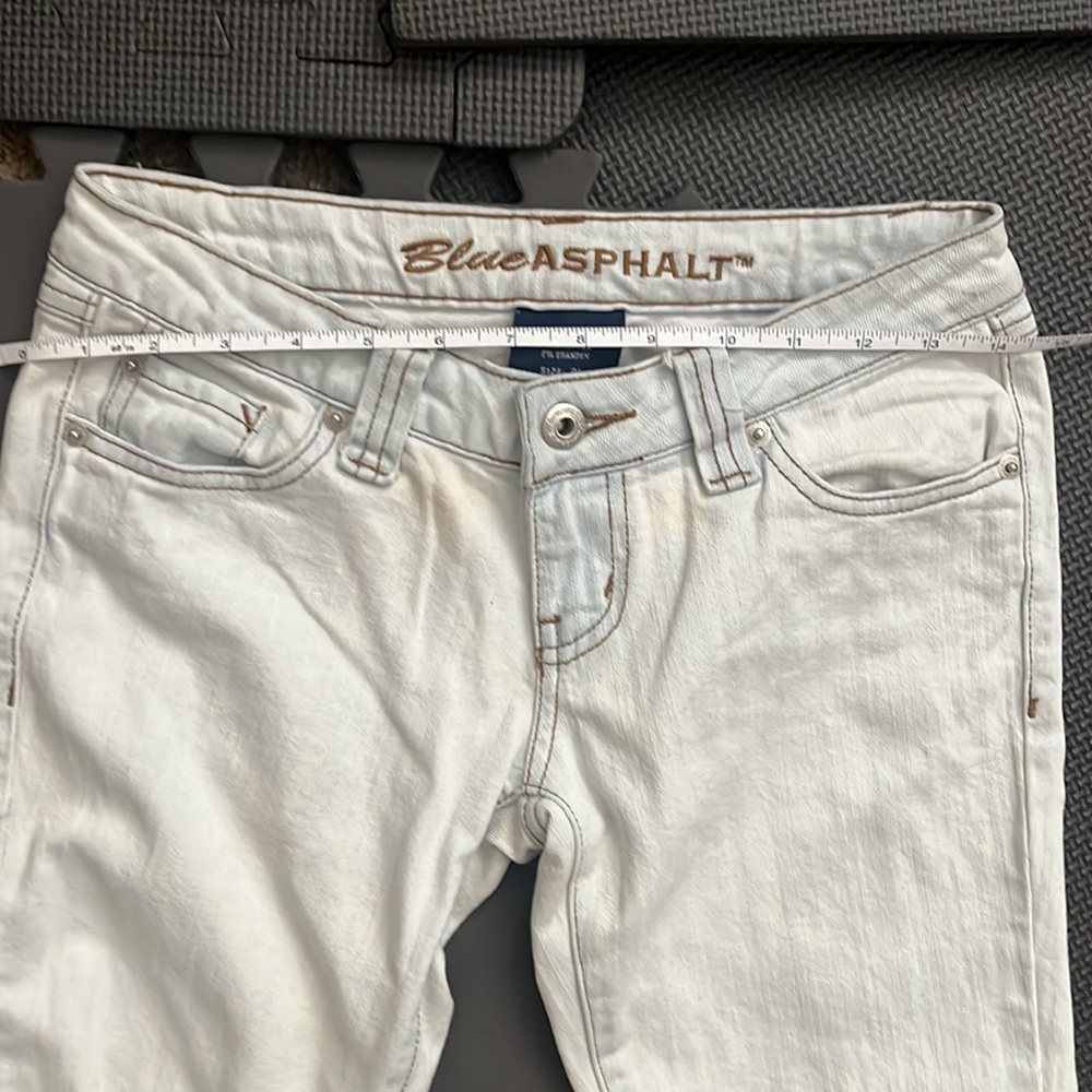 Blue Asphalt Jeans white wash size 0
